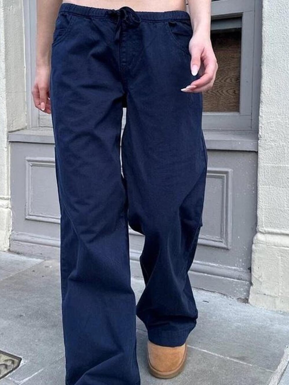 J Galt Navy Blue Baggy Low Rise Carpenter Pant